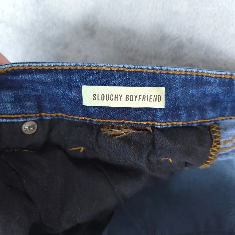 KUT from the Kloth‎ Jeans Womens 14 Blue Slouchy Boyfriend Dark Wash Whiskering